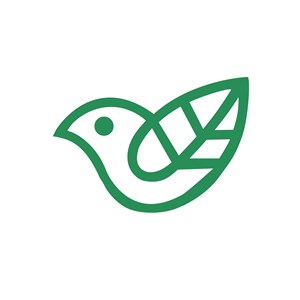 树叶鸟标志图标矢量logo素材