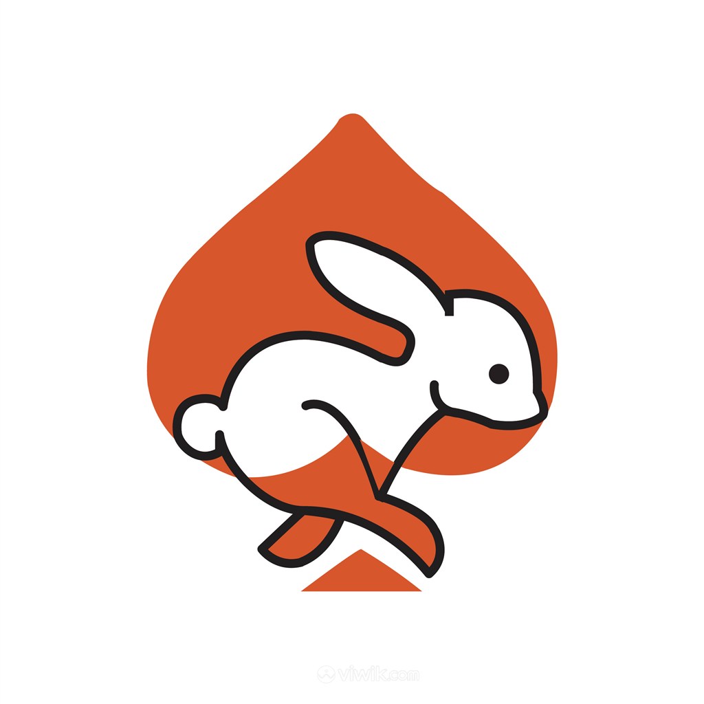 兔子红桃标志图标服饰时尚矢量logo设计素材