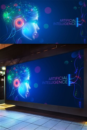 AI时代智能机器人海报模板