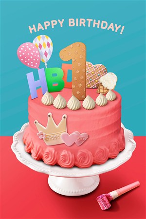 甜蜜生日蛋糕生日快乐海报模板