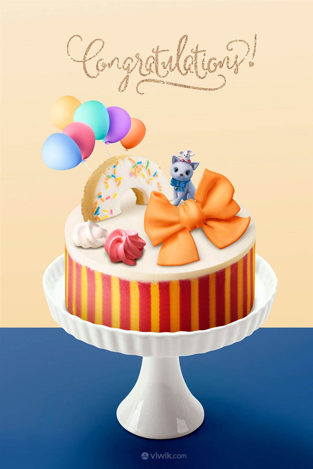 美味奶油蛋糕生日快乐节日海报模板