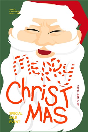 创意可爱圣诞老人圣诞节促销海报模板