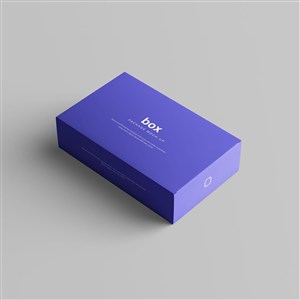 紫色盒子包装盒贴图样机