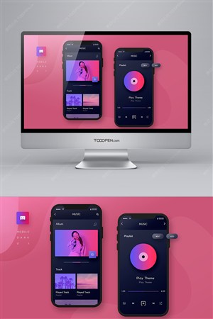运动移动音乐app界面设计模板