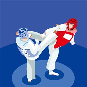 奥林匹克体育拳击比赛插画素材
