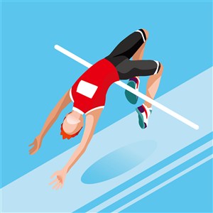 奥林匹克体育跳高比赛插画素材