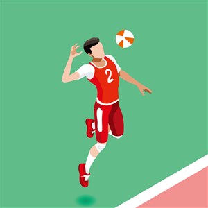 奥林匹克体育排球比赛插画素材