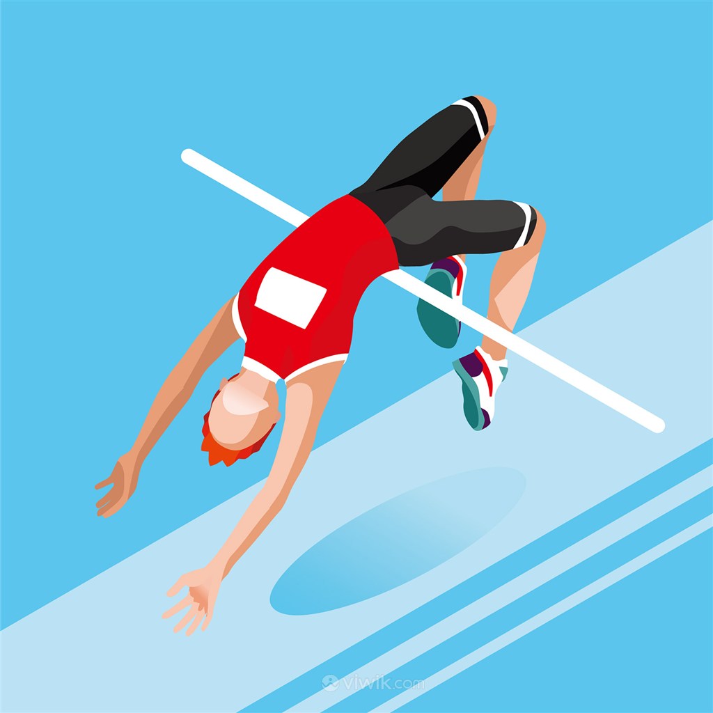 奥林匹克体育跳高比赛插画素材