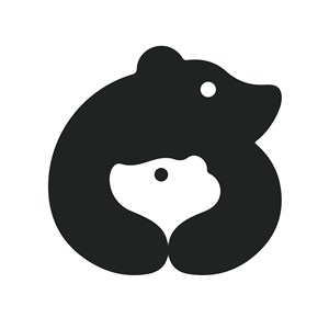 黑白熊标志图标矢量服装logo素材