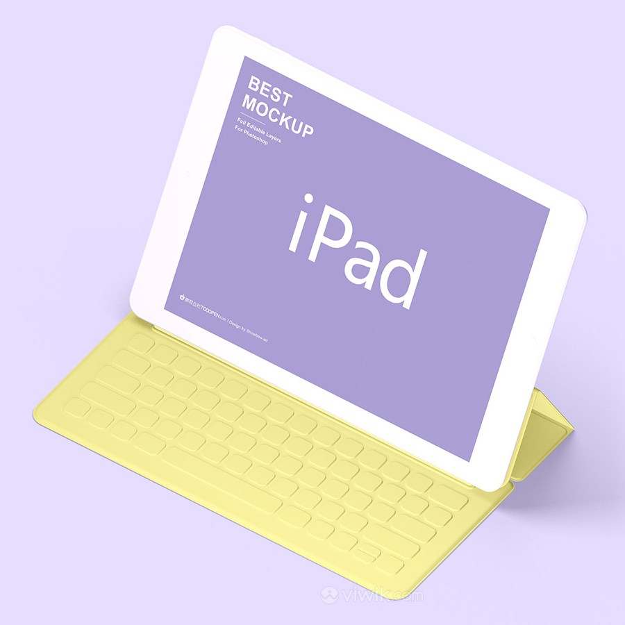 带键盘的苹果ipad贴图样机