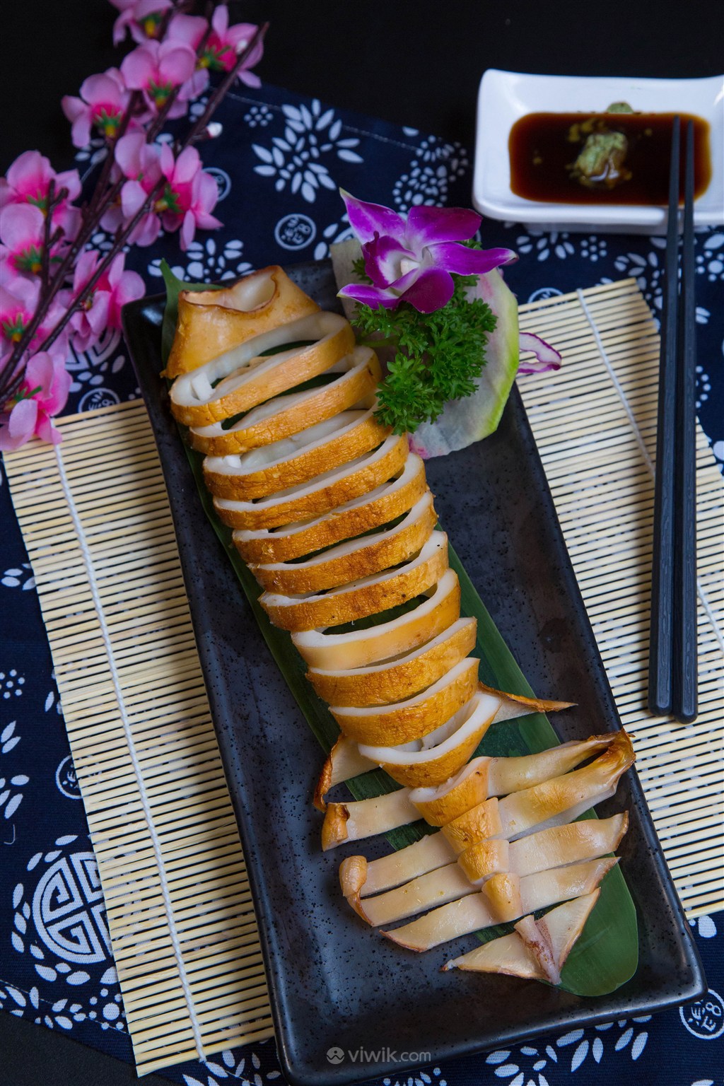 日本料理鱿鱼圈海鲜美食图片