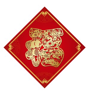 福字花纹金箔背景图片