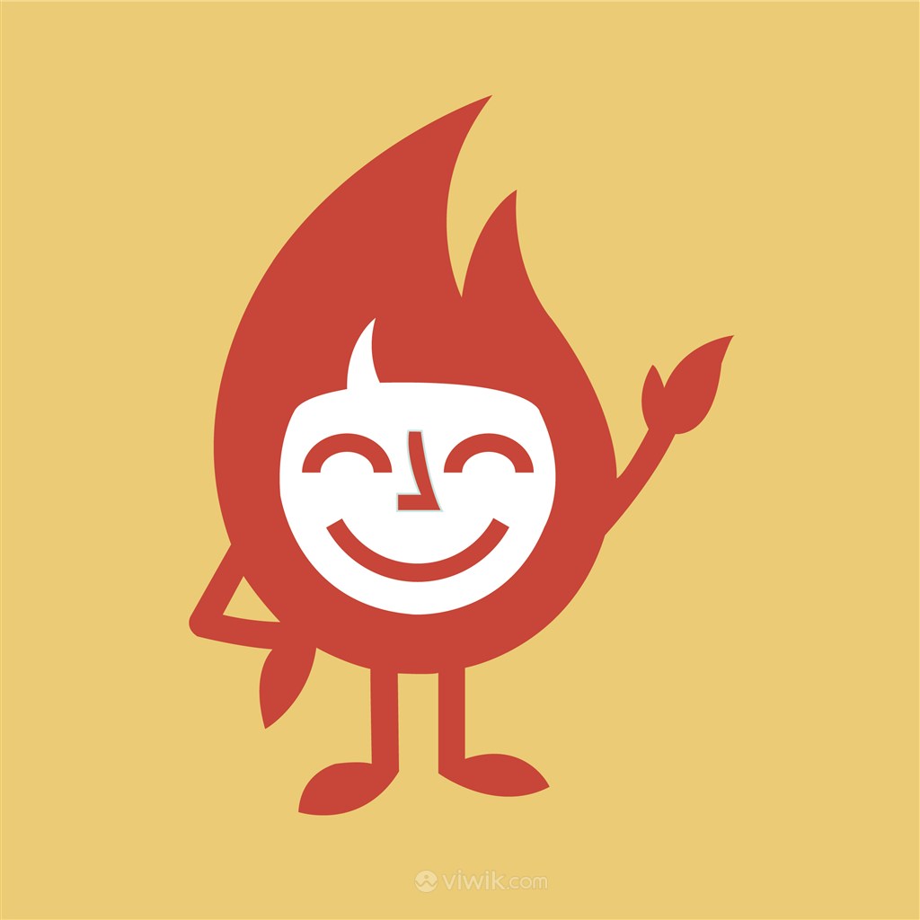 笑脸火焰标志图标矢量logo素材