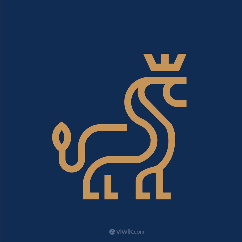 狮子皇冠标志图标矢量logo素材