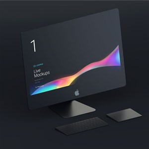 黑色iMac贴图样机