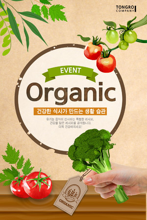 有机西红柿花椰菜蔬菜健康美食海报模板