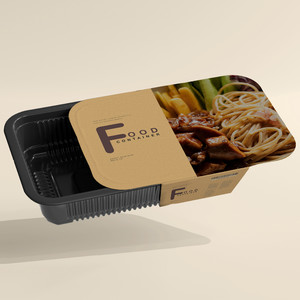 悬浮打开的食品包装盒贴图样机