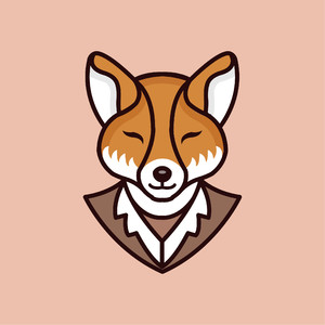 拟人狐狸标志图标服饰时尚矢量logo素材