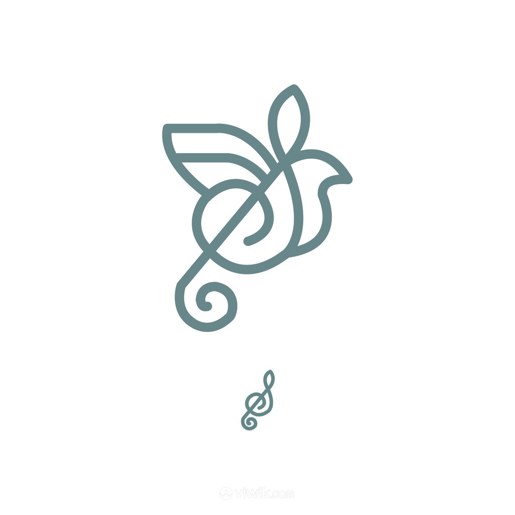 鸟音符标志图标设计传媒矢量logo素材