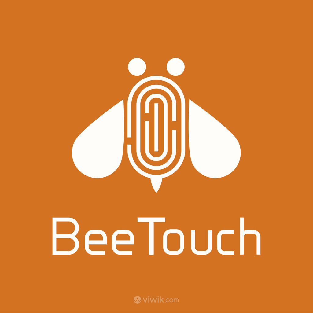 指纹蜜蜂标志图标网络科技矢量logo素材