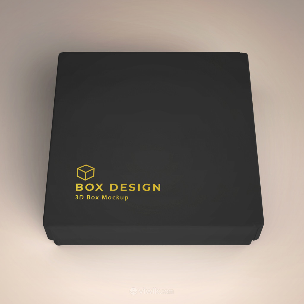 黑色方形纸盒包装盒贴图样机