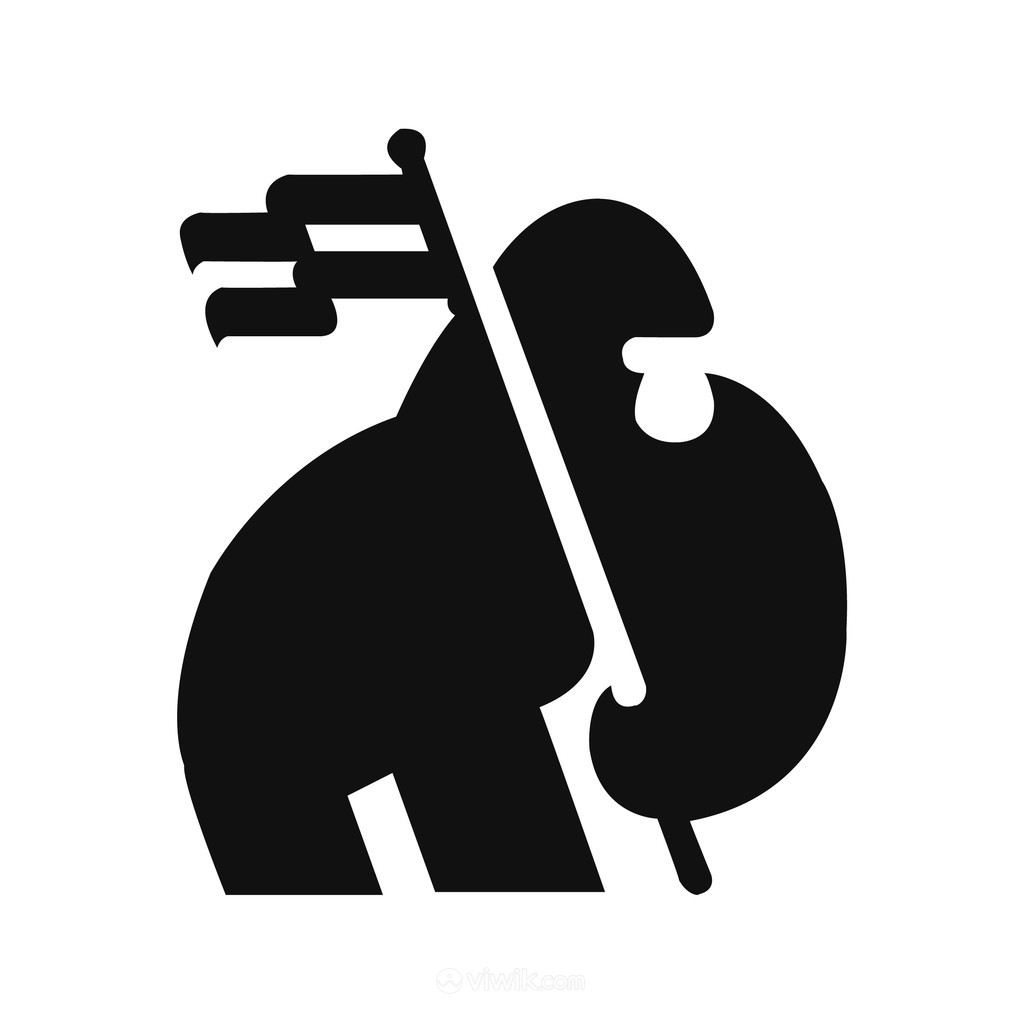 黑猩猩旗帜标志图标矢量logo素材