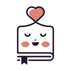 爱心书籍表情标志图标矢量logo素材