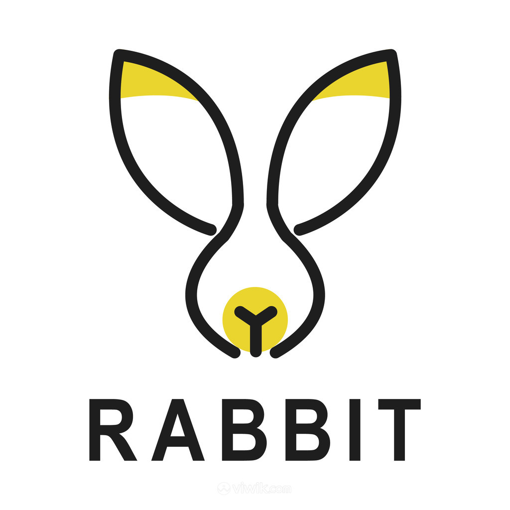 抽象線條兔子標志圖標矢量logo素材