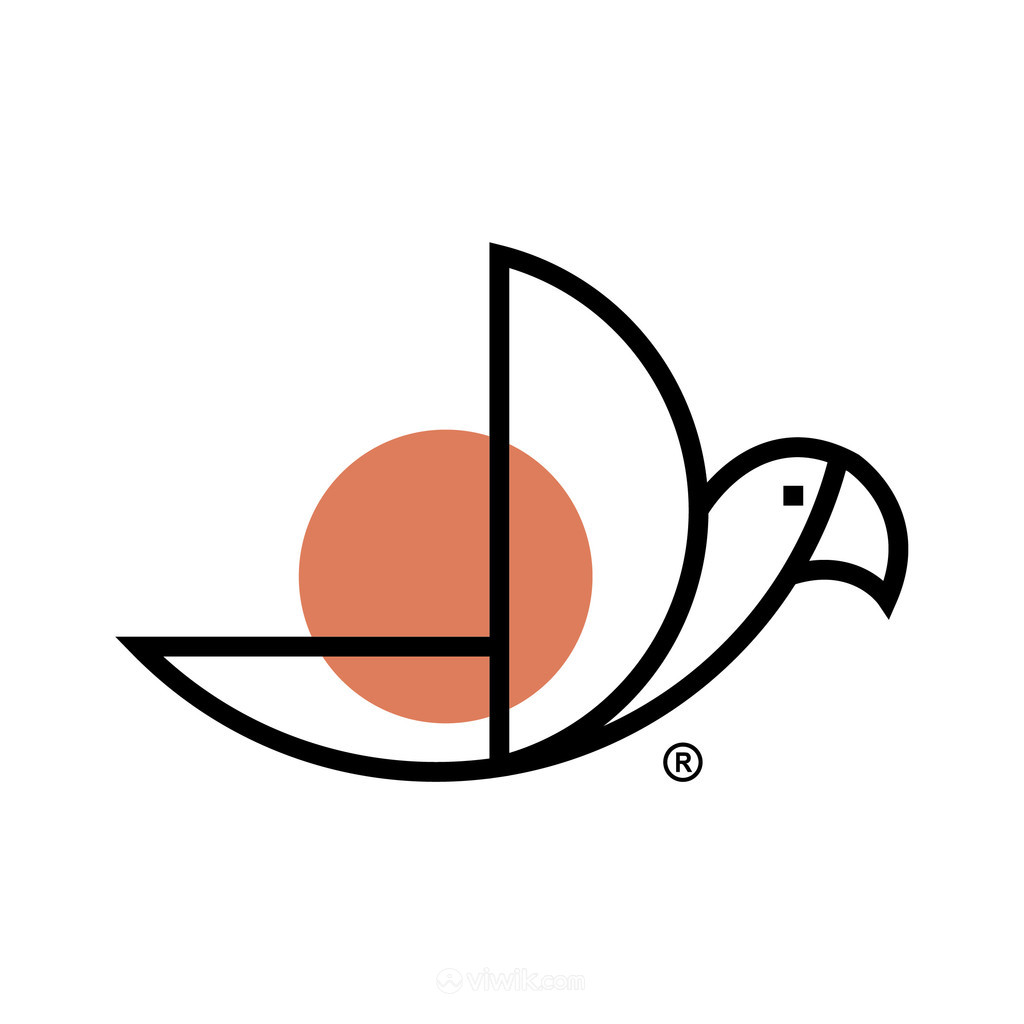 抽象线条鸟标志图标矢量logo素材