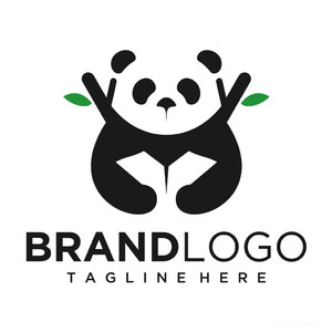 熊猫竹子标志图标矢量logo素材