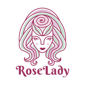 女人头像玫瑰标志图标矢量logo素材