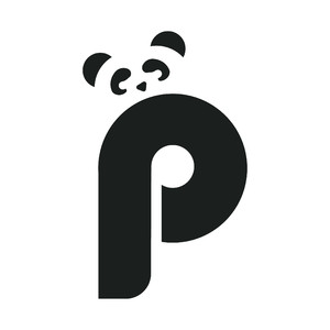 熊猫字母P标志图标矢量logo素材