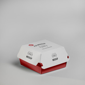 纸盒包装盒食品包装汉堡包装贴图样机