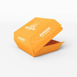 纸盒食品包装盒汉堡包装贴图样机