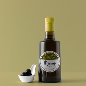 大肚瓶橄榄油包装贴图样机