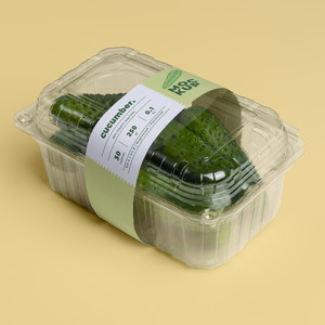 一次性透明塑料包裝盒黃瓜包裝貼圖樣機