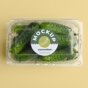 超市果蔬食品包裝盒小黃瓜包裝貼圖樣機