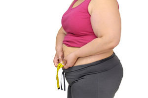 高清肥胖者测量肚子尺寸健身图片