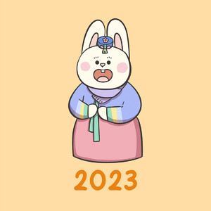 2023福兔迎新年春节海报素材