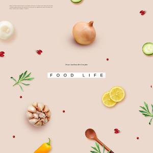 精美平鋪洋蔥蔬菜美食廣告海報素材