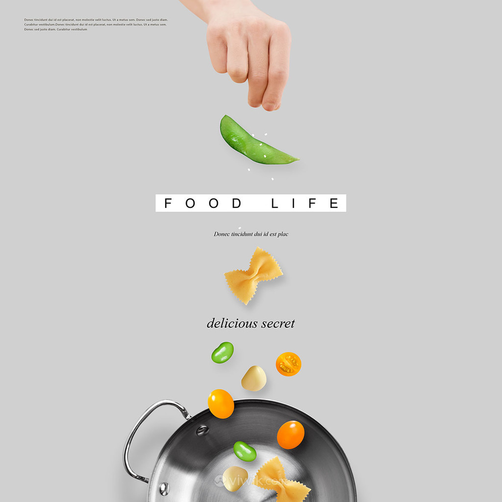 简约意面蔬菜美食广告海报素材