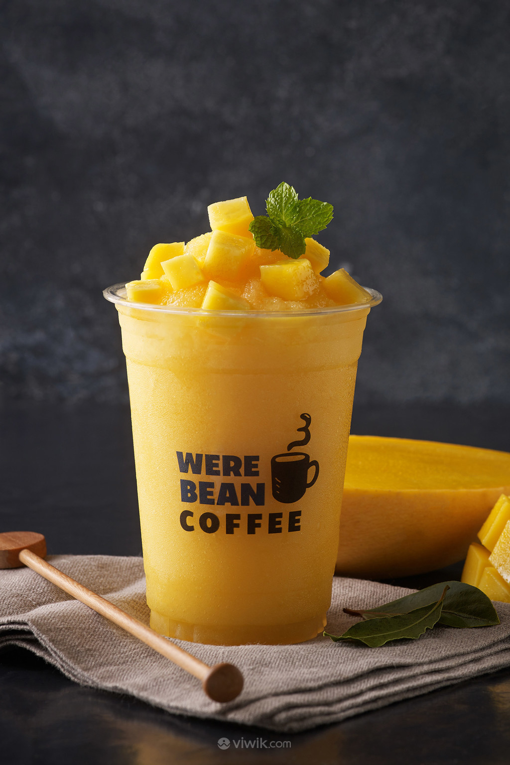 芒果风味果汁饮料奶茶美食摄影图片