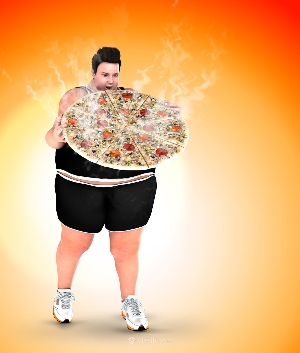 吃油腻不健康食品的肥胖患者健身美容图片