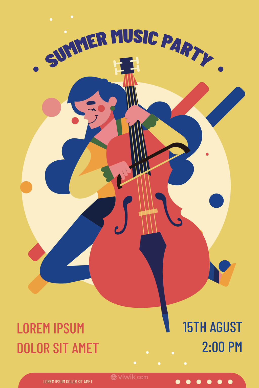 时尚创意拉大提琴手绘音乐节海报