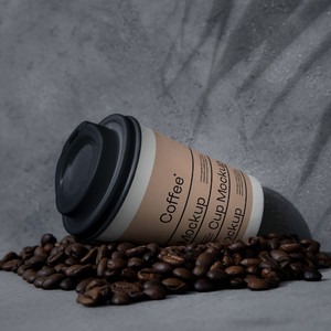 咖啡豆一次性咖啡杯紙杯貼圖樣機