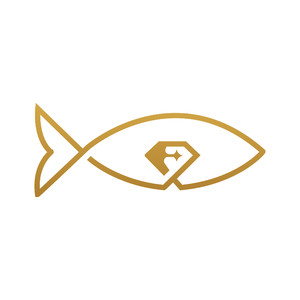 抽象魚鉆石標志圖標矢量logo素材