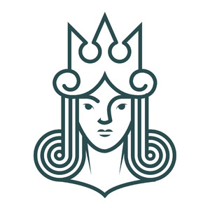 戴皇冠的女人頭像標志圖標矢量logo素材