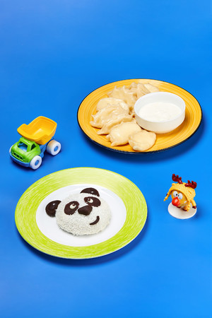 熊猫饭团饺子儿童套餐美食图片