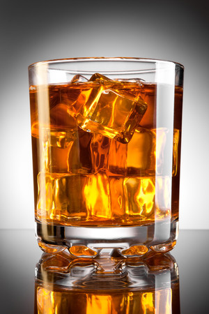 加满冰块的洋酒威士忌高清图片
