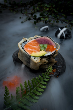 三文鱼海鲜美食摄影图片